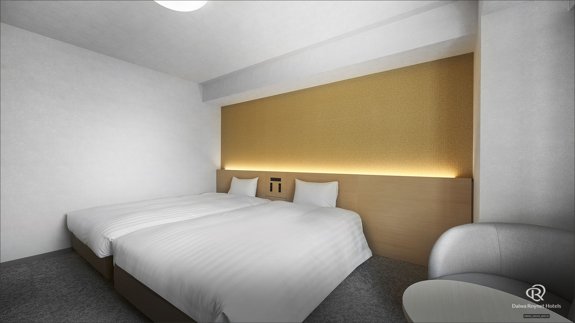 【ハリウッドツインルーム】26㎡ / 122cm幅のベッドを2台設置