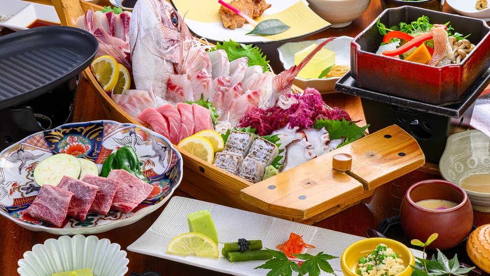 旬彩舟盛×おおいた和牛ステーキ×温泉地獄蒸し
