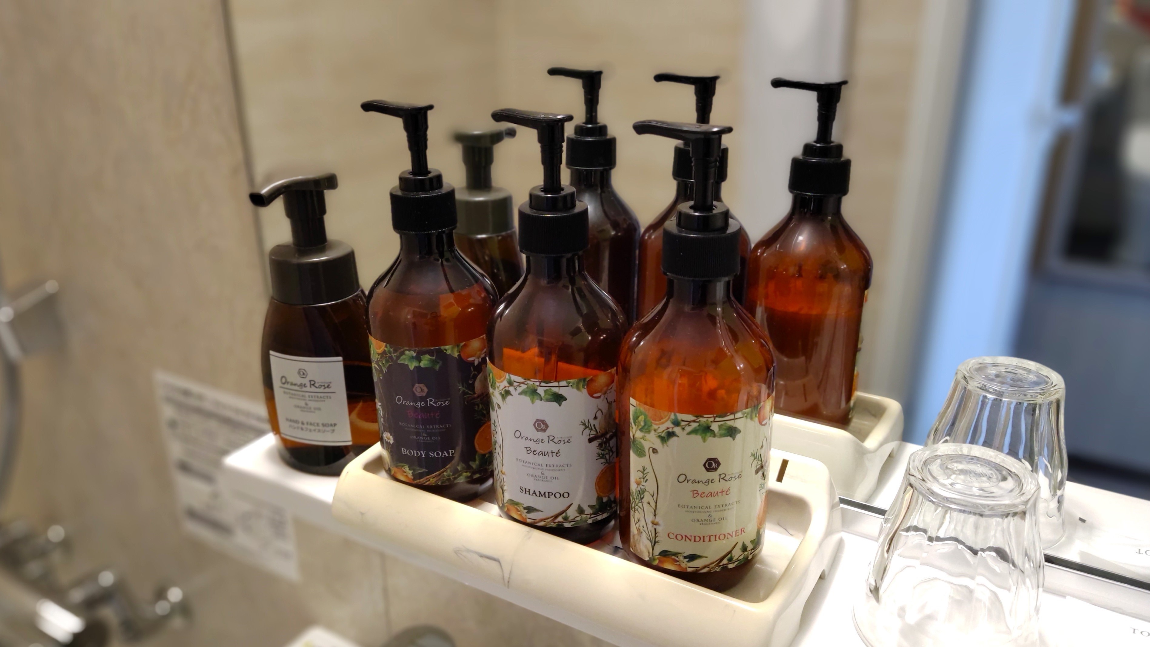 ◆天然オレンジオイルの香りが優しいバスアメニティ