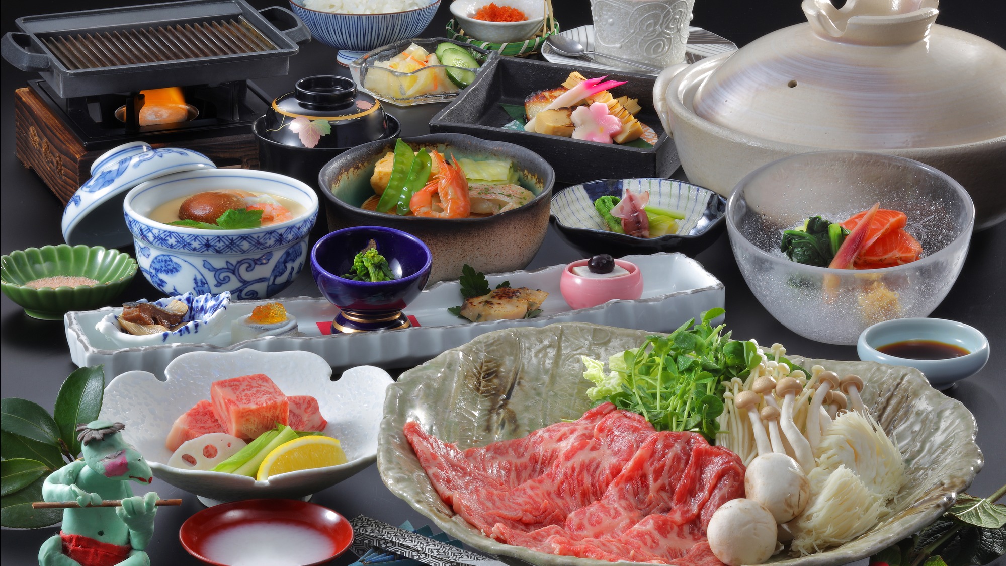 仙台牛ステーキ・だししゃぶ食べ比べ会席（イメージ）