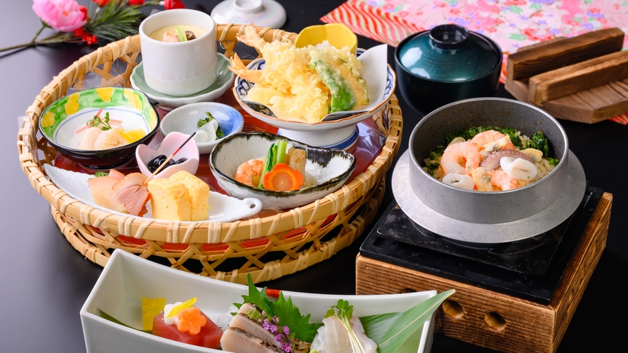 【夕食】季節の花かご御膳　※イメージ