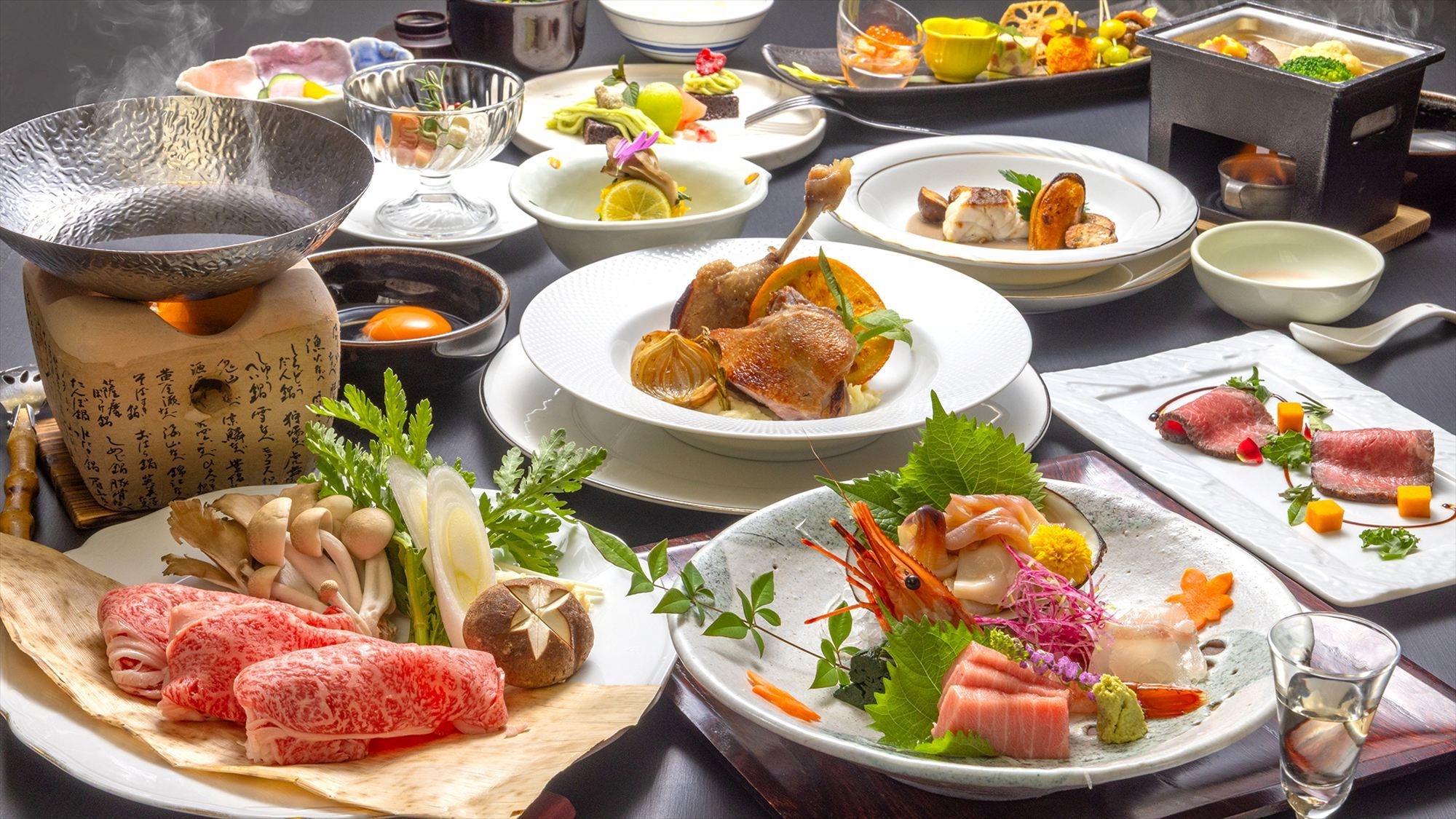 御料理｜☆★★★★｜４つ星【華】プラン　厳選山形牛すき焼きコース