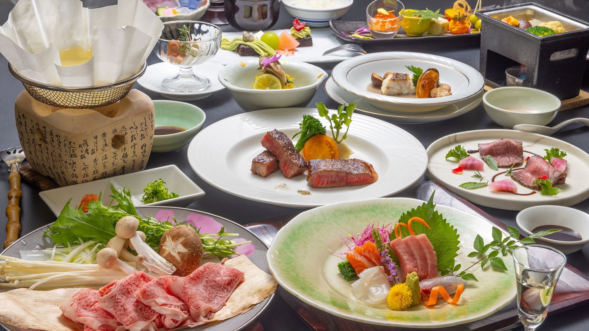 御料理｜☆☆★★★｜３つ星【雅】プラン　厳選山形牛しゃぶしゃぶコース