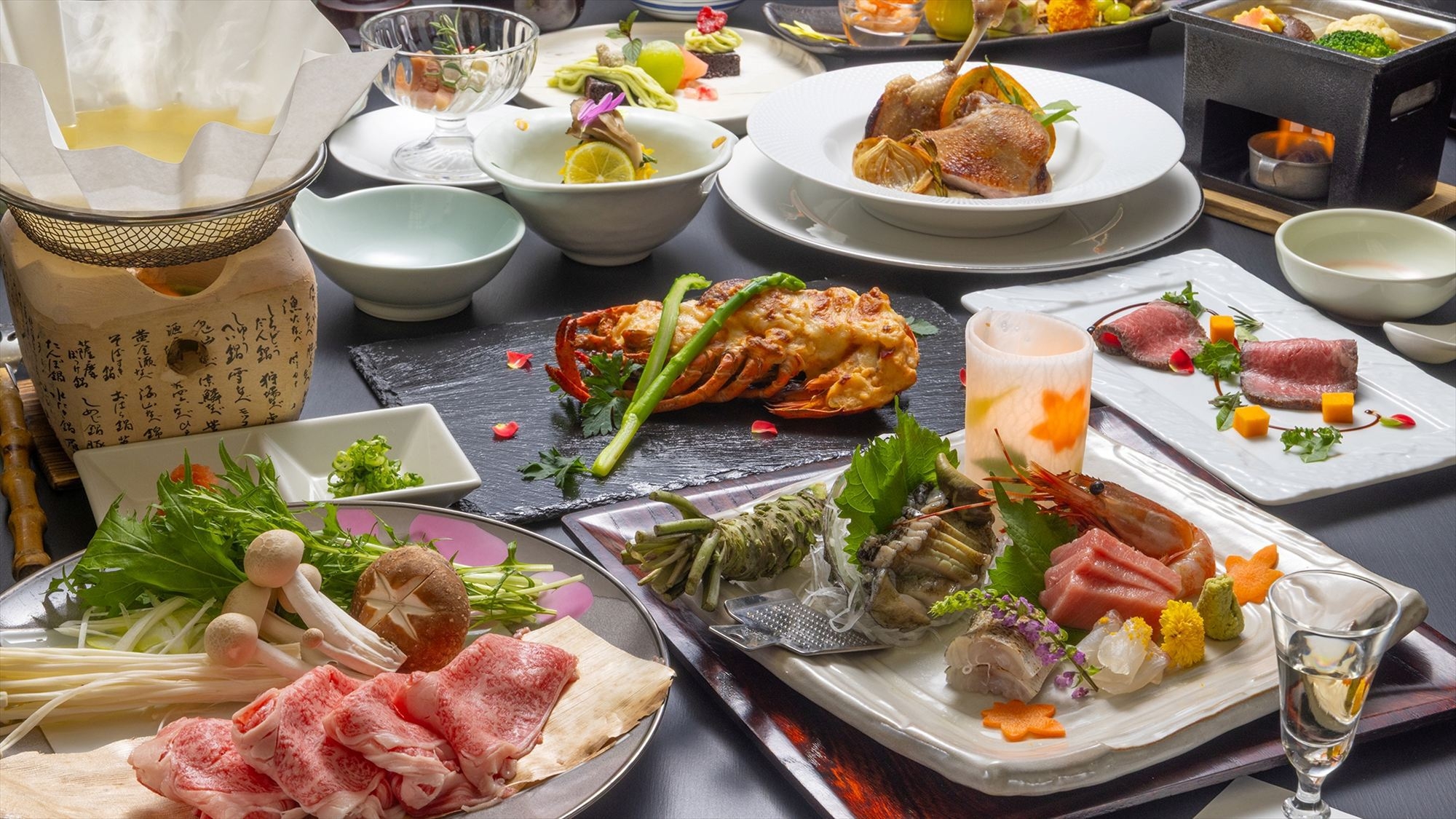 御料理｜★★★★★｜５つ星【紫】プラン　厳選山形牛しゃぶしゃぶコース