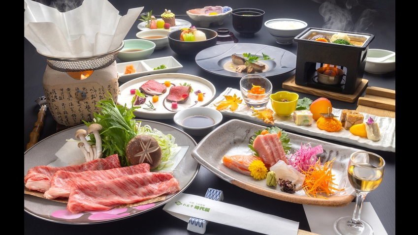 御料理｜☆☆☆★★｜２つ星【麗】プラン　厳選山形牛しゃぶしゃぶコース