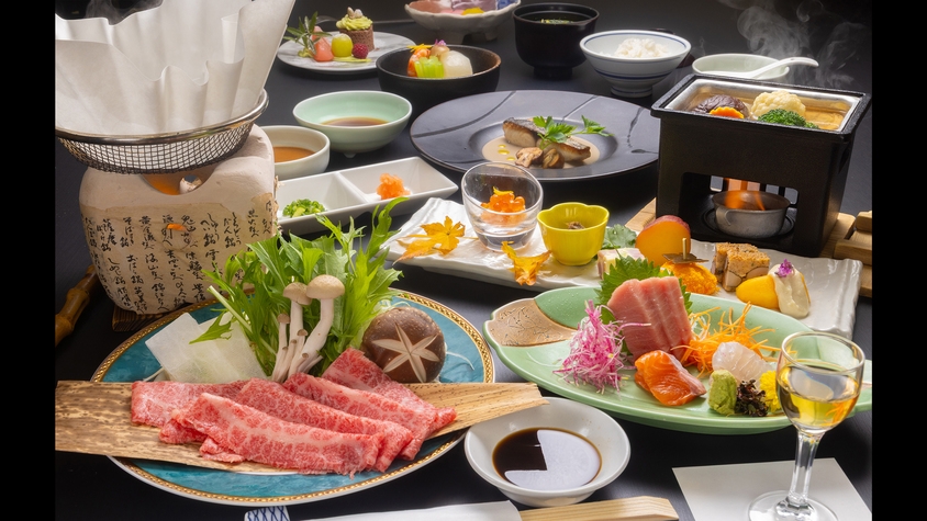 御料理｜☆☆☆☆★｜１つ星【彩】プラン　厳選山形牛しゃぶしゃぶコース