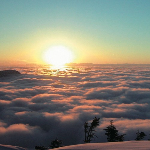 横手山山頂から見る雲海　2307ｍの世界へ　満天ビューテラス