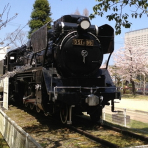 津　偕楽公園の左側にある蒸気機関車（ＳＬ）Ｄ51型499号
