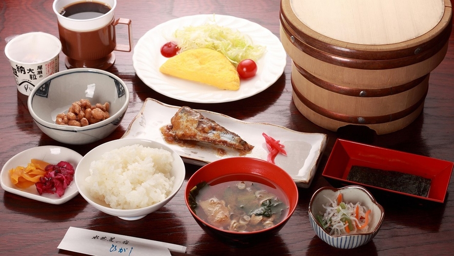 *ご朝食一例／尾瀬の水で育まれた食材、お米、お味噌汁もまろやかでいつも食べているのと違うと評判です