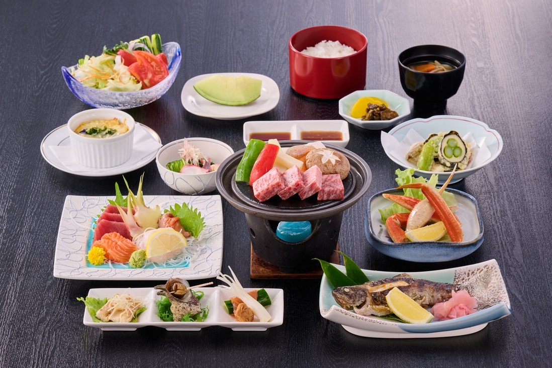 夕食「群馬スペシャル御膳」　★小栗御膳を上州和牛の溶岩焼プレート＆本日の一品付にアップ★ポイント２倍