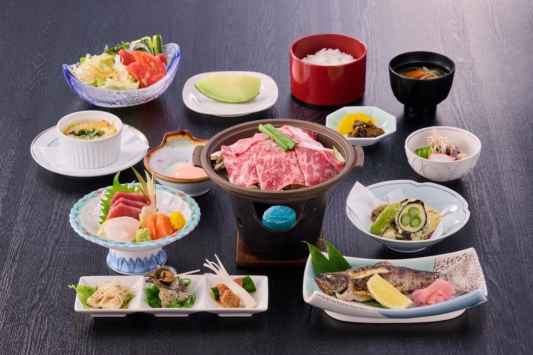 夕食「小栗御膳」　★又一御膳をグレードアップ！上州牛と地元産渓流魚のお刺身が味わえる♪★ポイント２倍