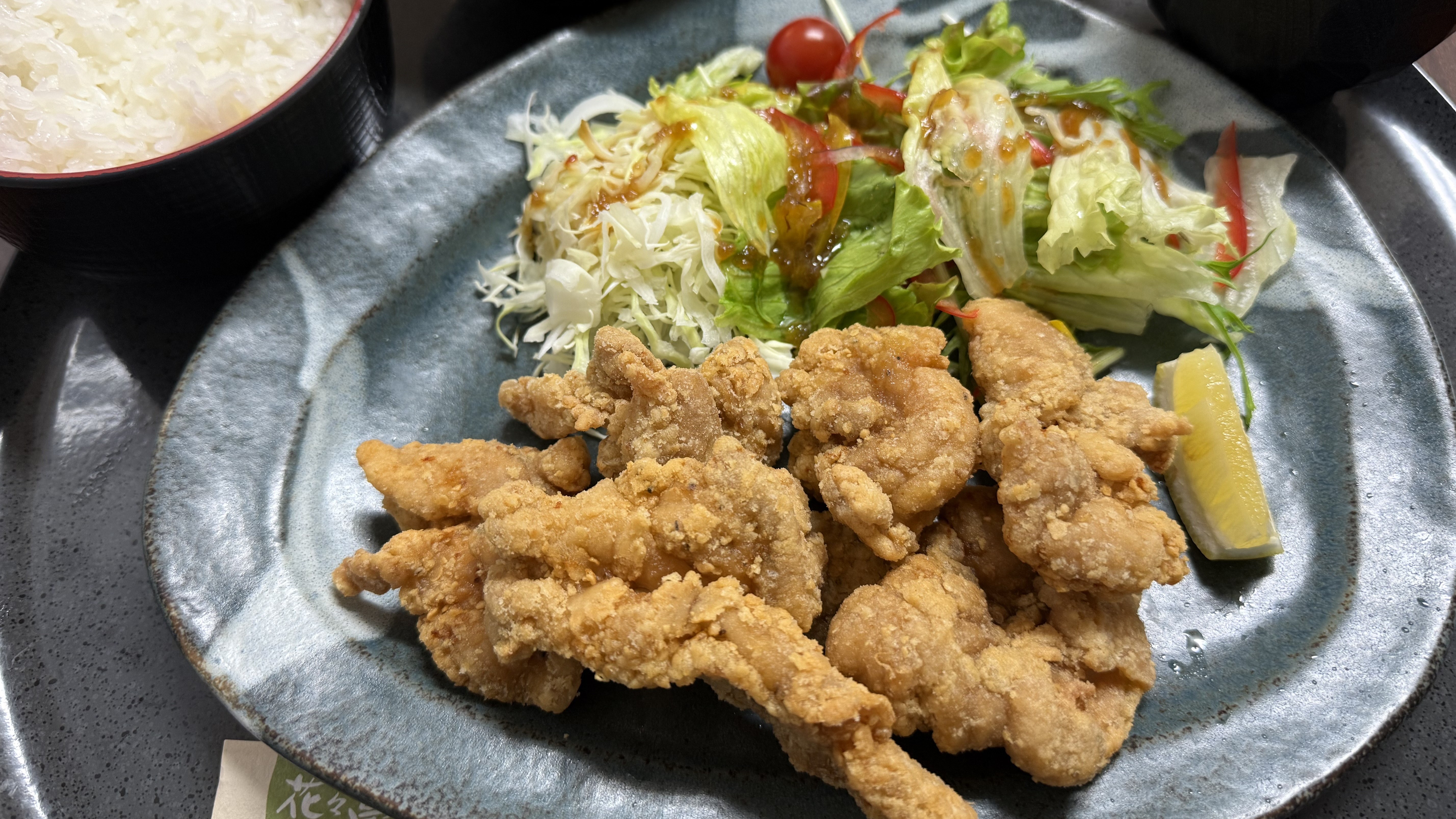 花々亭　営業時間【18：00～21：30】　塩から揚げ定食