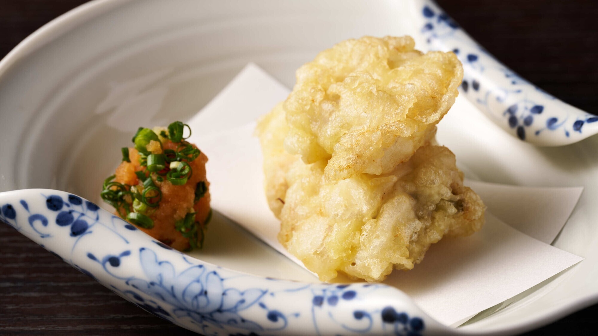 【冬のグランドブッフェ】旬の素材を盛り合わせ天ぷら～鮟鱇、海老、季節の野菜三種～