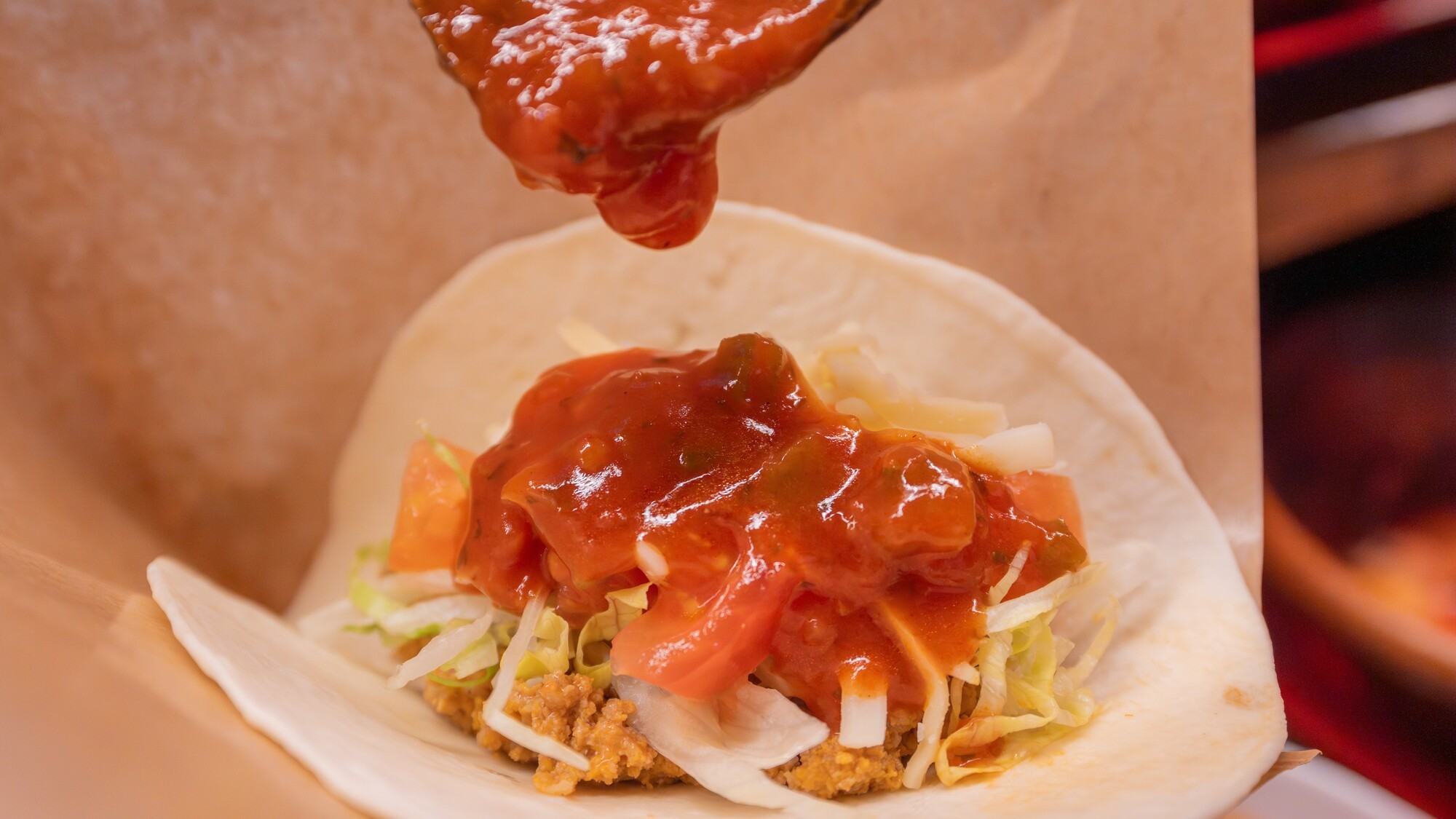 サルサソースはたっぷりかけるのがおすすめ