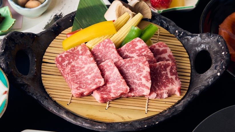 お肉好き様必見！創作懐石の『阿蘇あか牛の陶板焼』が倍増！離れ温泉付き客室（個室食）【お肉増量プラン】