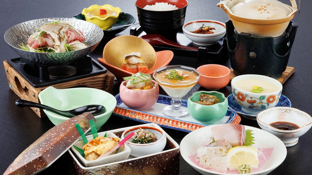 【お料理アレンジ連泊プラン】　1泊目『いしかわ牛付き満腹コース』〜2泊目『9品の謝恩コース』