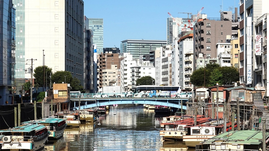 ・浅草橋の風景　当ホテルはビジネスに観光に便利な立地です