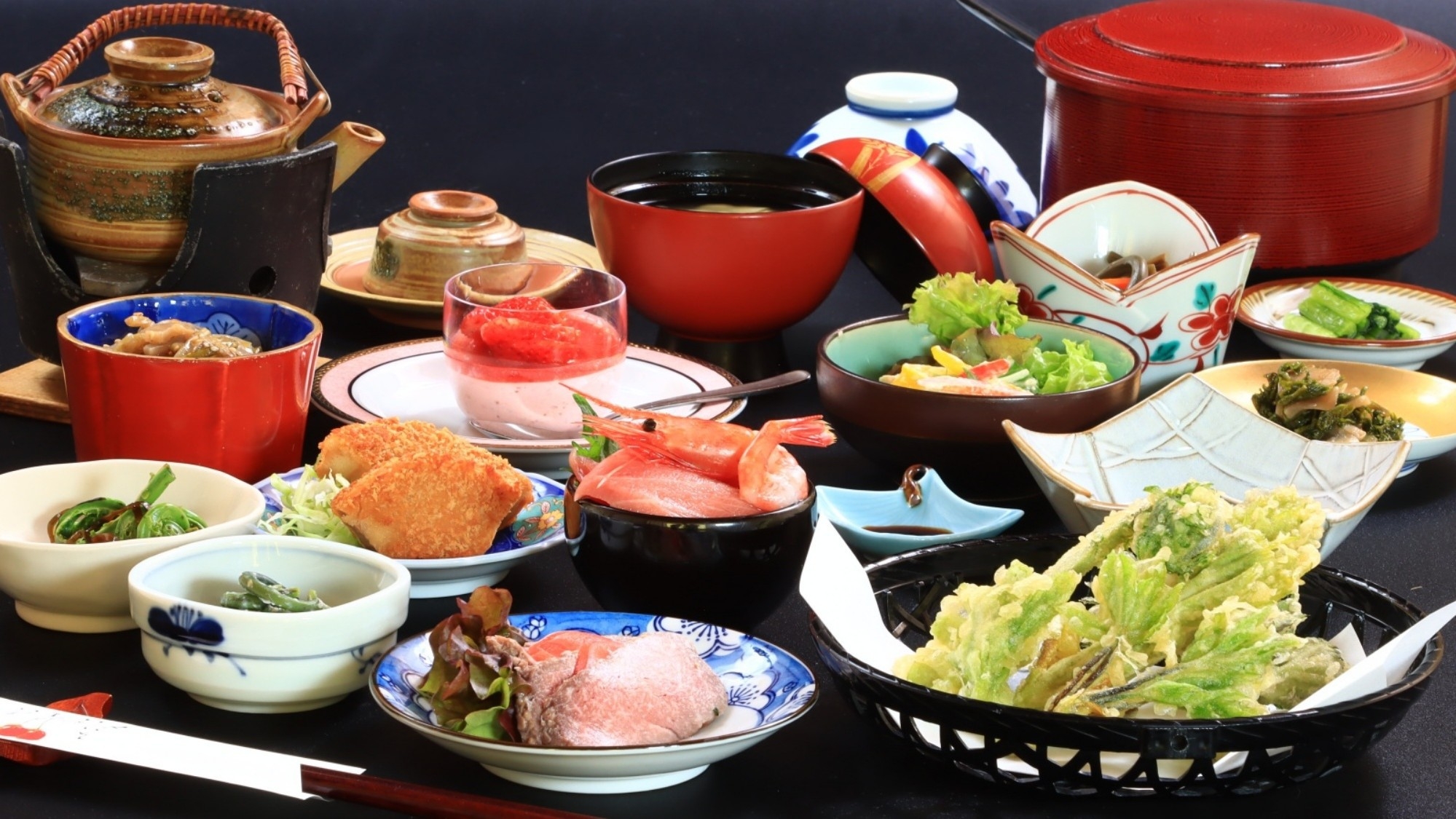 【スタンダード２食付】妙高の旬の味覚を堪能できる山里料理を１０品以上♪