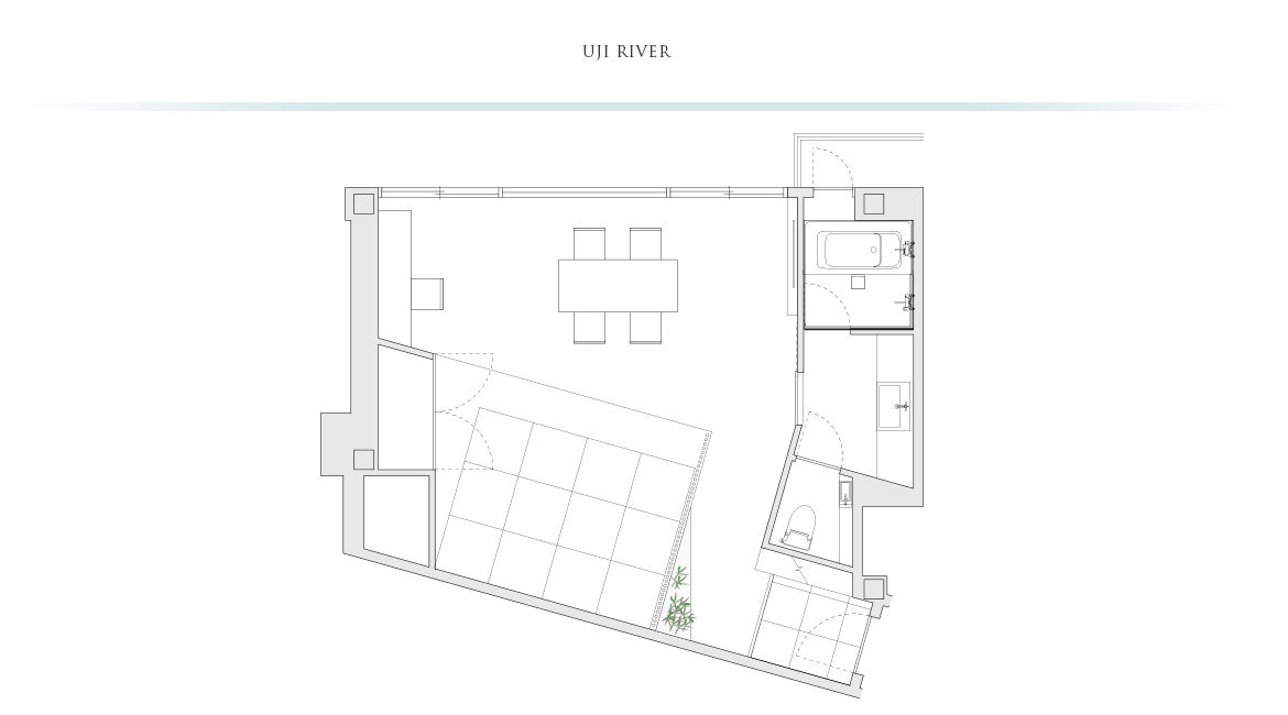 川側全面ガラス窓 スーペリアツイン　BOTAN（禁煙）