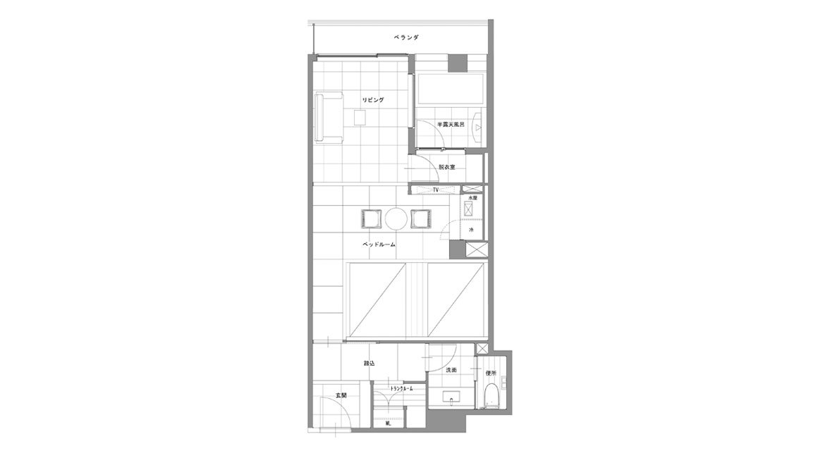 半露天風呂付 デラックスツイン 蘭(禁煙)