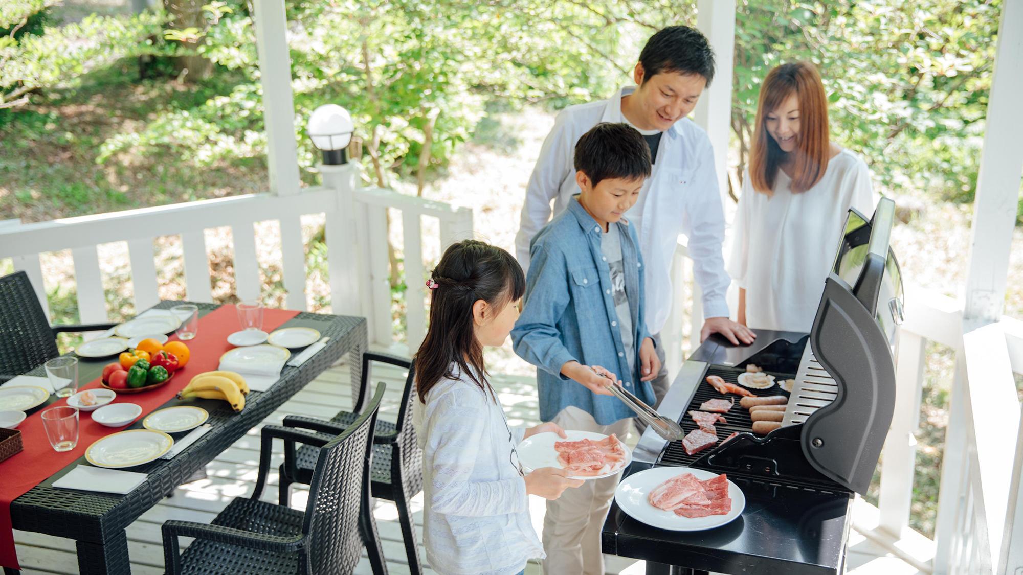 【グランピング気分でBBQ】お子様歓迎！露天風呂付客室のテラスで≪本格国産牛≫BBQ