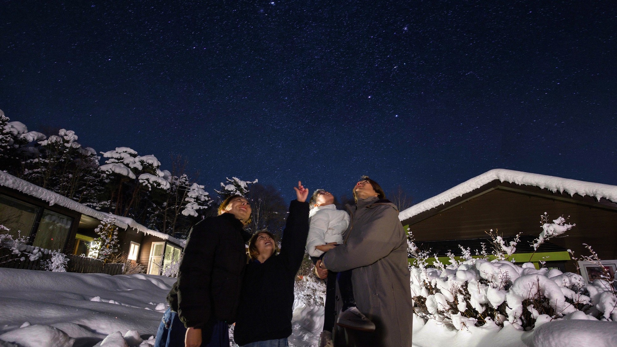 満天の星空をファミリーで