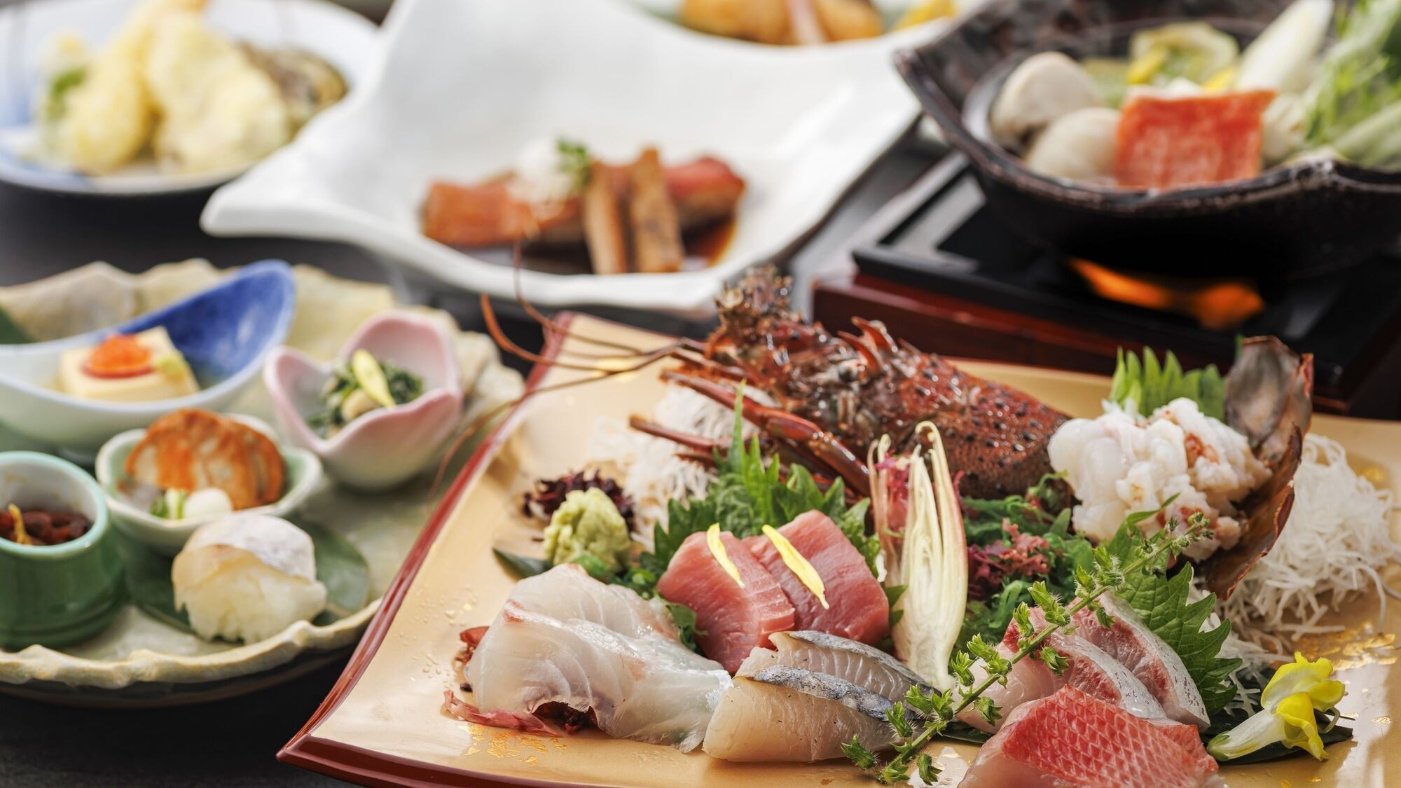 【ペット可】【最上級「会席」プラン】黒毛和牛・伊勢海老・金目鯛を楽しむ贅沢な会席で伊豆旅を満喫