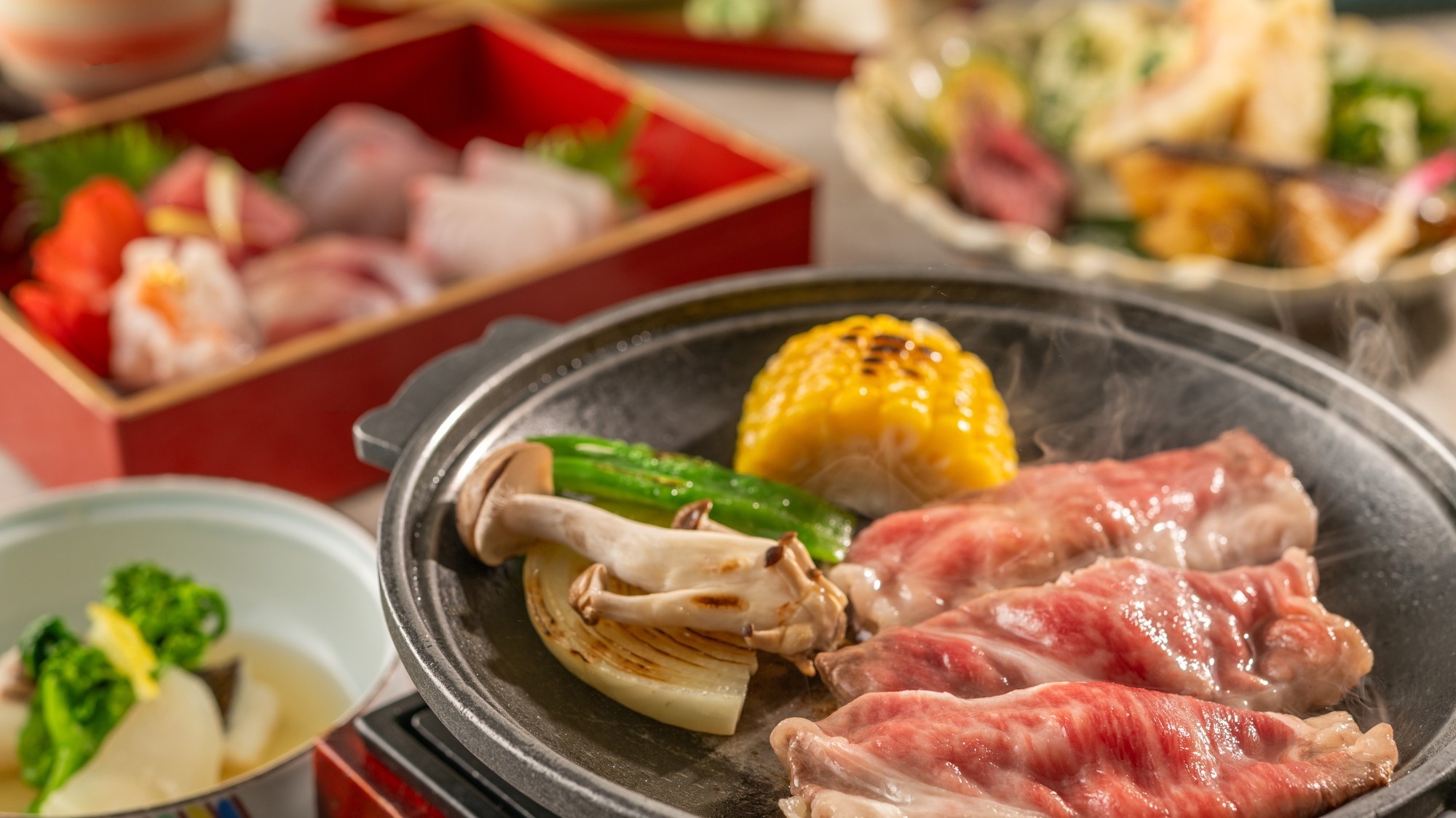 【ペット可】【特選「会席」プラン】国産牛、イセエビ、相模湾の新鮮魚介のお造りを味わう