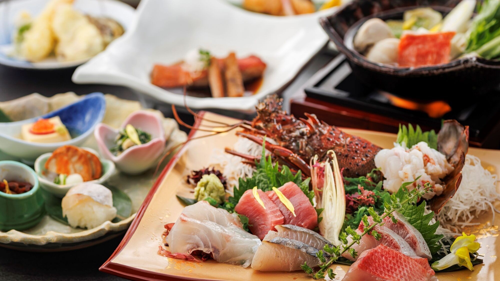 【最上級会席】リニューアルオープン記念！金目鯛まるまる一尾つき・黒毛和牛・伊勢海老を楽しむ