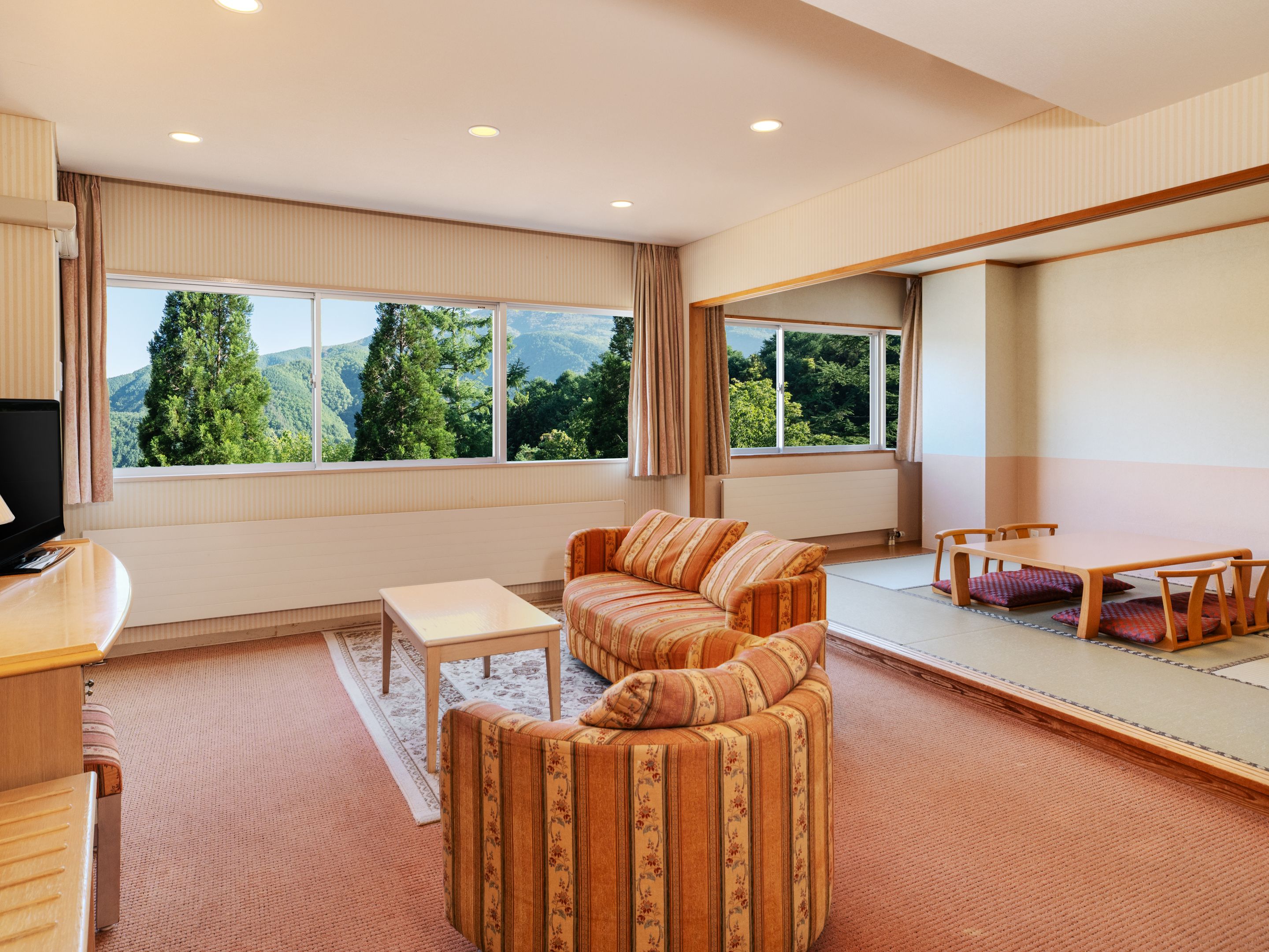 【スタンダード和洋室】キッチンが無く広々としたリビングスペースのお部屋です。