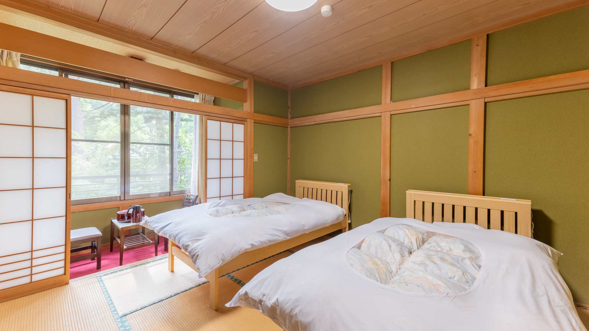 *【部屋一例（和室8畳）】2名ではゆったり使うことができます。広縁付の２ベッドの和室。