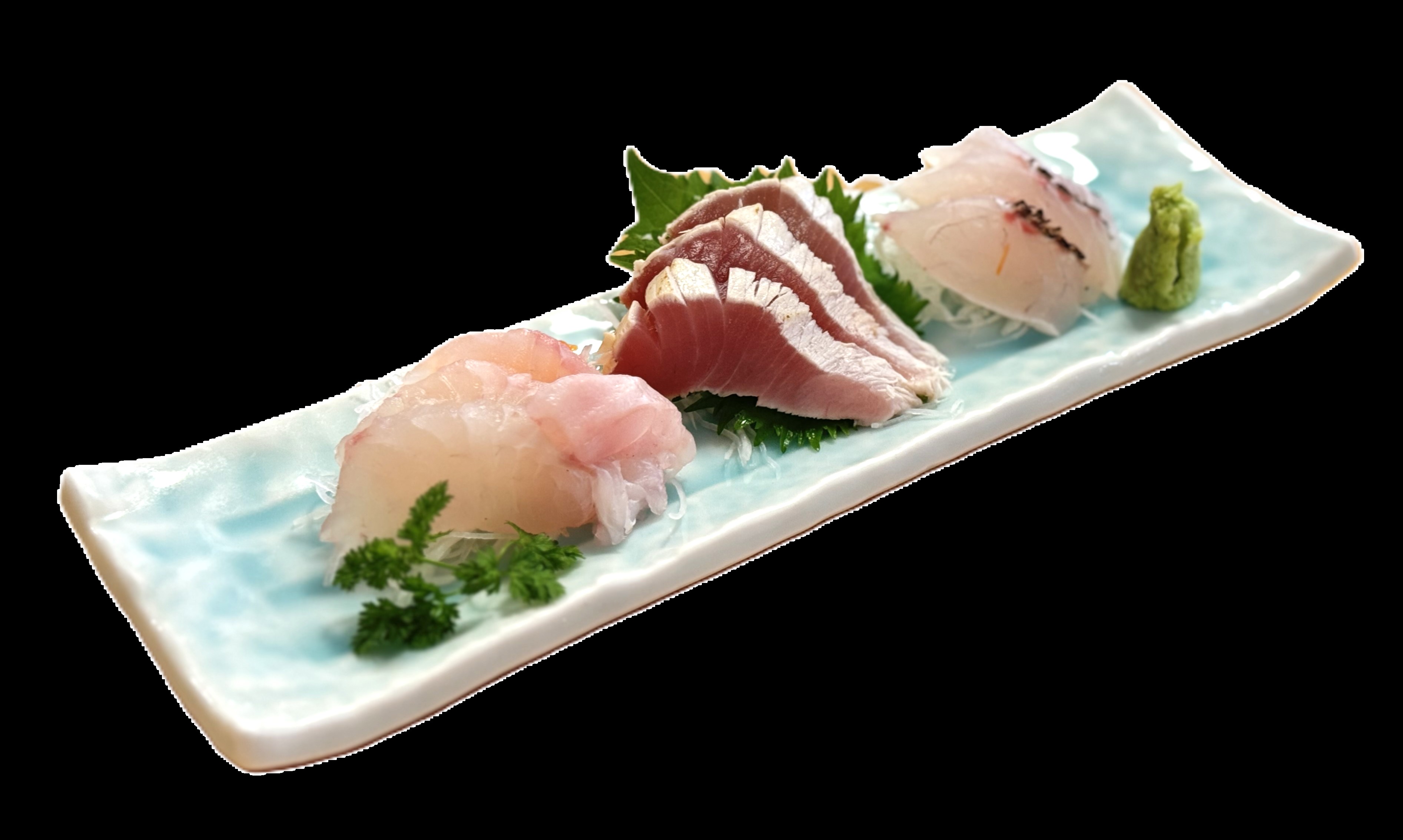 夕食(地魚三種刺身盛)
