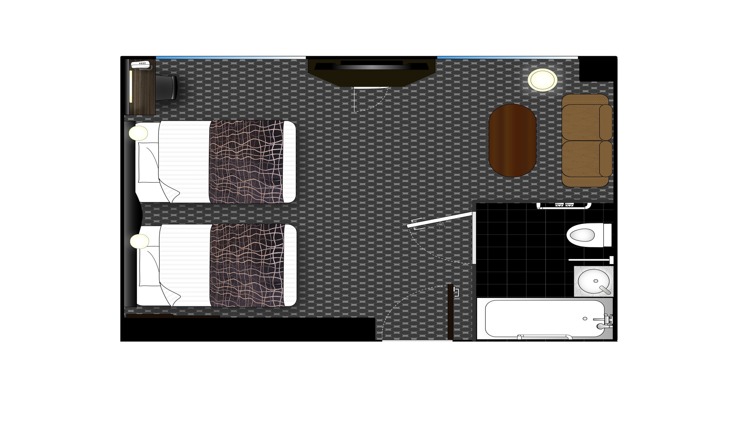 デラックスツインルーム(201号室)バリアフリー