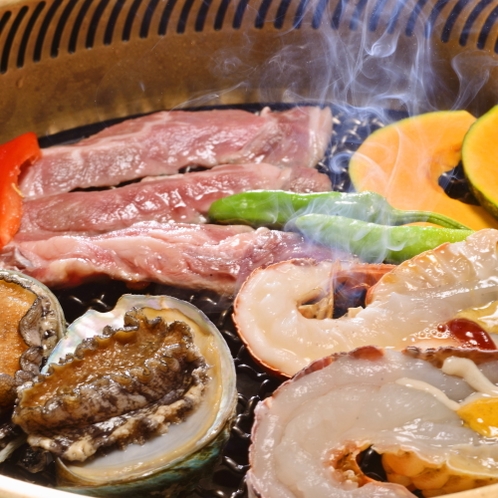 【夕食一例】石花海名物”漁師焼き”