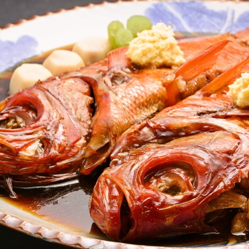 【夕食一例】稲取のお祝いにはかかせない伝統料理”金目鯛の腹合わせ”