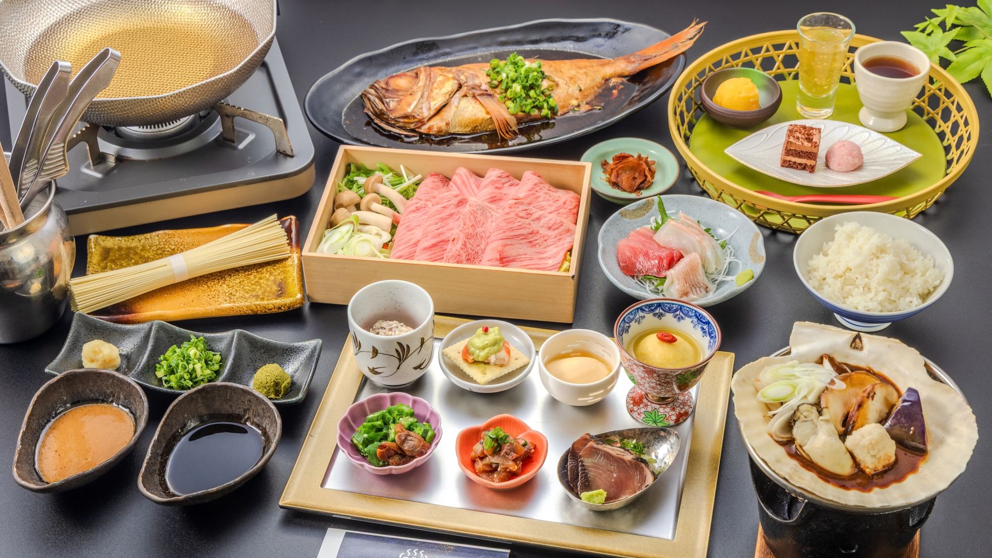 お刺身3種盛り付ご夕食（一例）