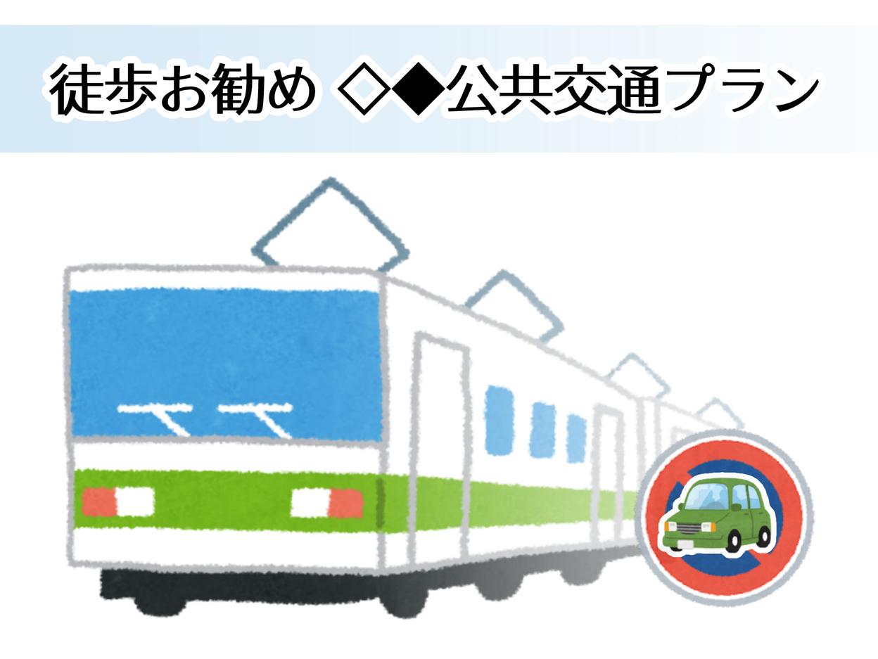 【駐車場無し】 徒歩お勧め ◇◆公共交通プラン