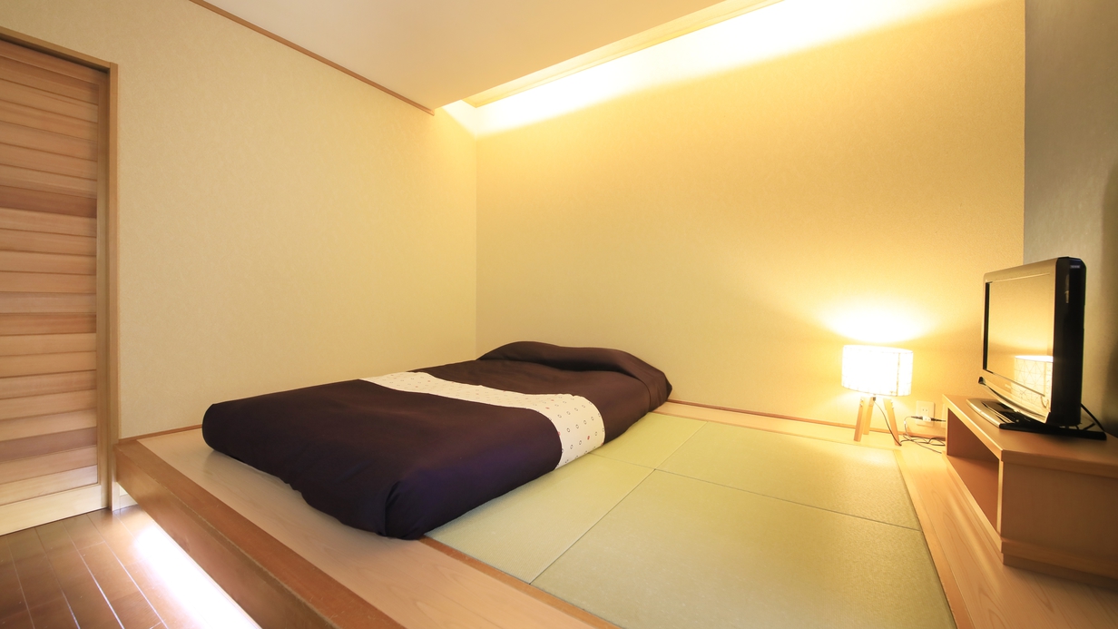 【客室一例】別館露天風呂付き客室(ダブル)…和風ベッド・シャワーブースを備えたコンパクトなお部屋で。