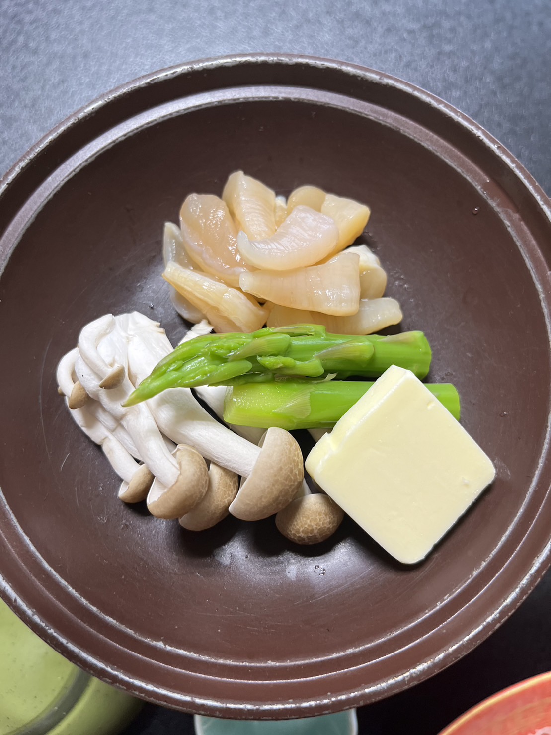 真珠貝の貝柱バター焼き