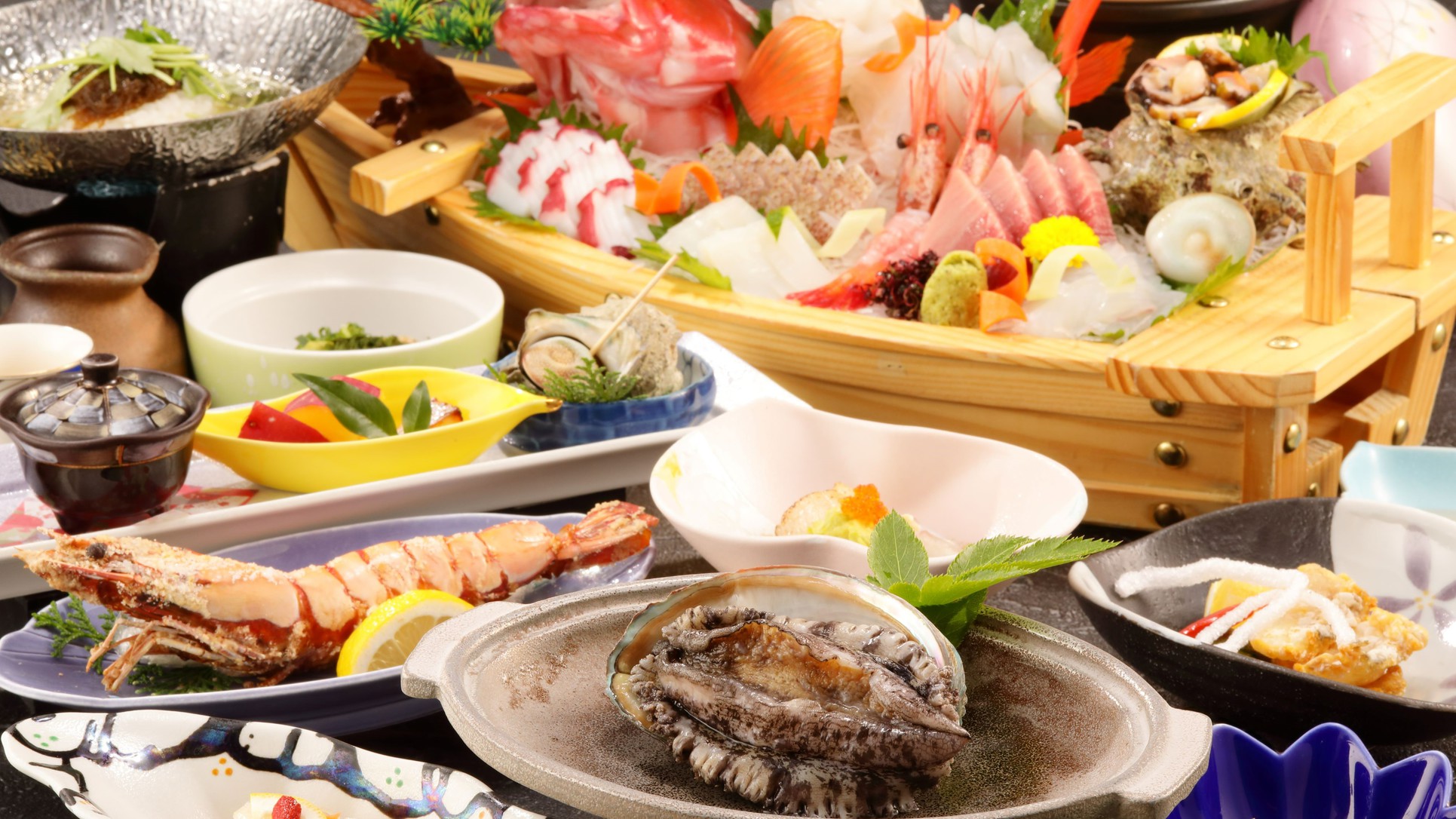 ☆アワビ踊り焼きプラン☆肉厚ジューシーな《アワビ踊り焼き》＆魚のプロが仕込んだ《舟盛り》