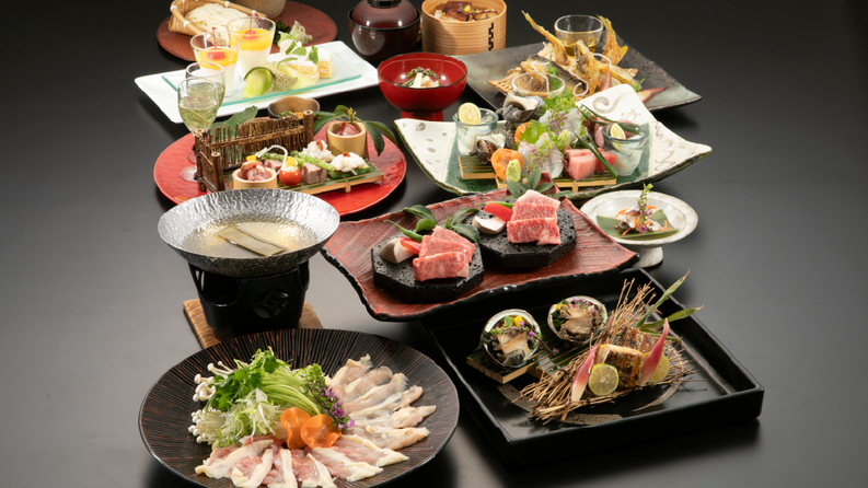 【秋田得旅】【夏のプレミア会席プラン】銘酒・新政(あらまさ) も楽しめる味覚の饗宴【夕朝２食付】