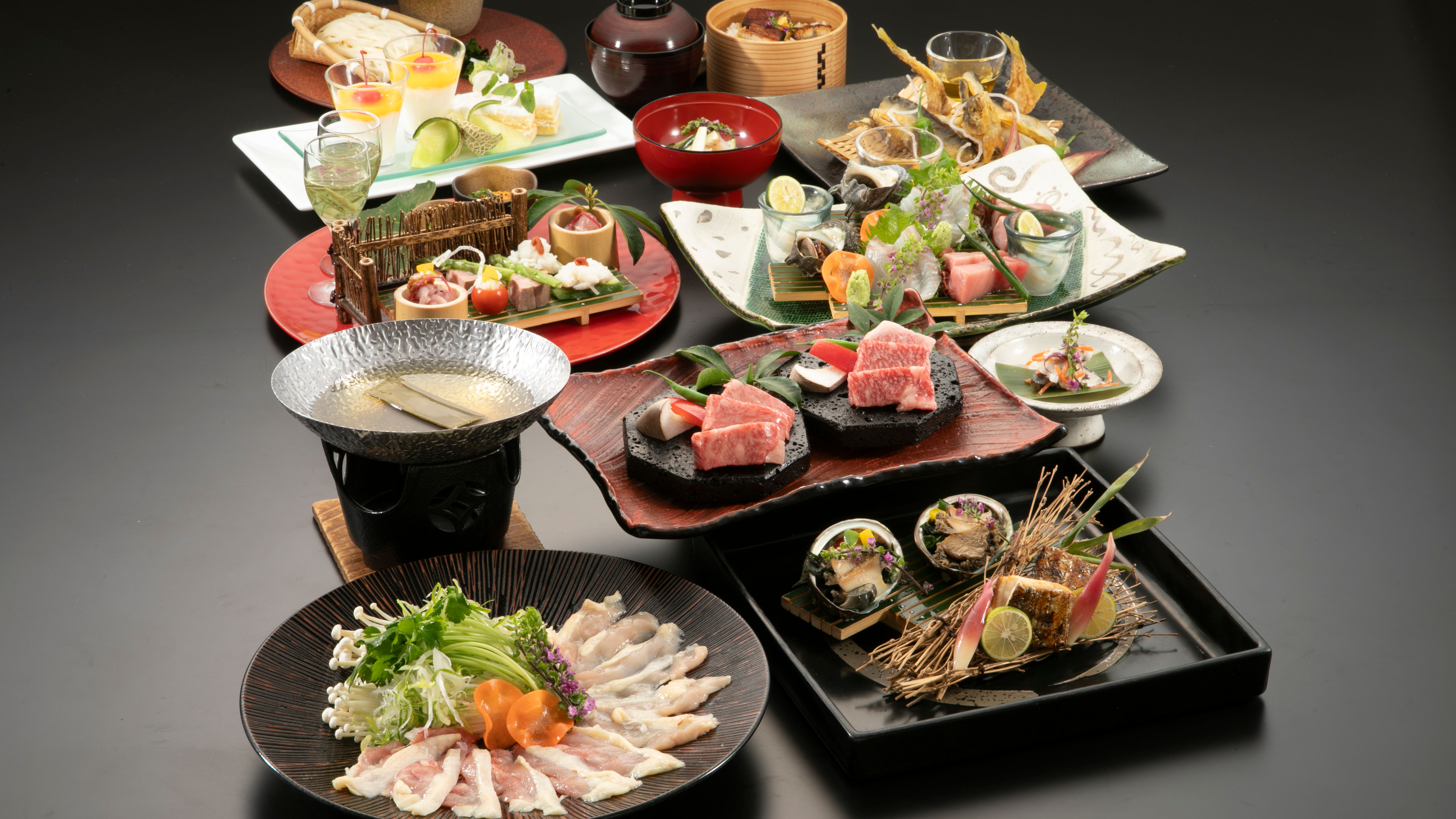 【夏季2025年6月～8月】夏のプレミア会席　※画像は一部2名様分