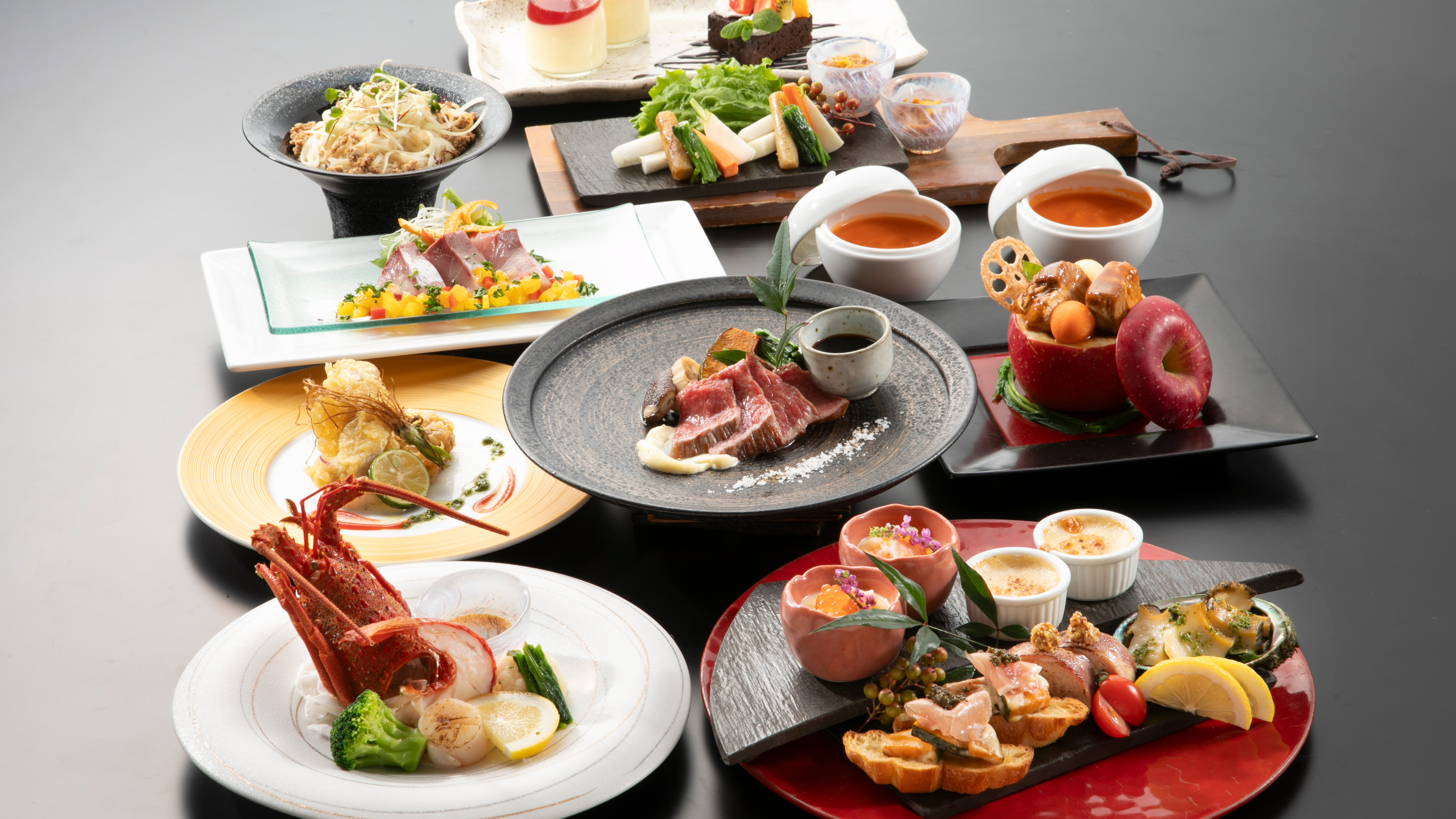 【冬季2025年12月～2月】特選洋会席　※画像は一部2名様分