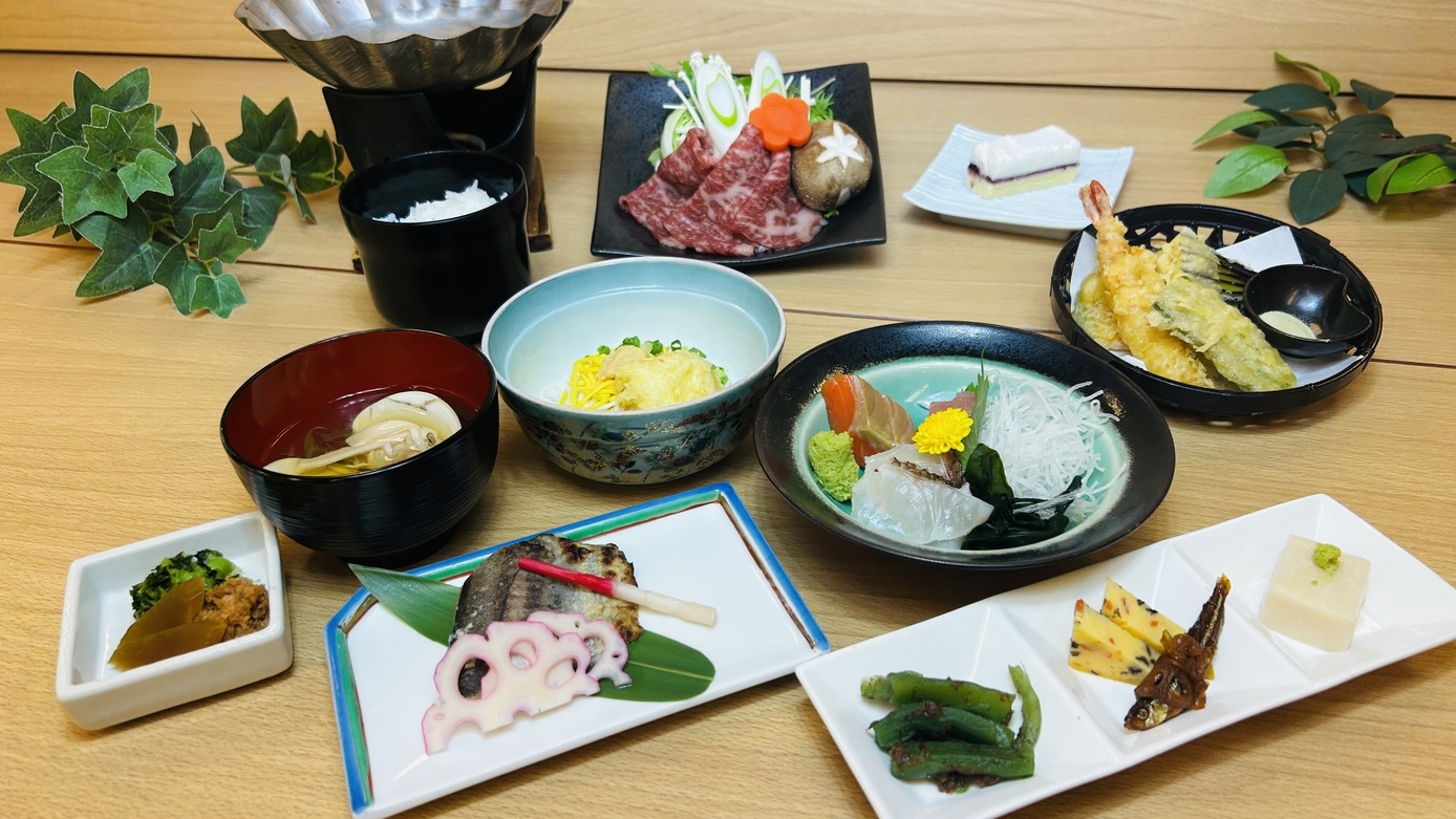 【朝夕付♪】料理長おすすめ宮若牛ロースしゃぶしゃぶコース