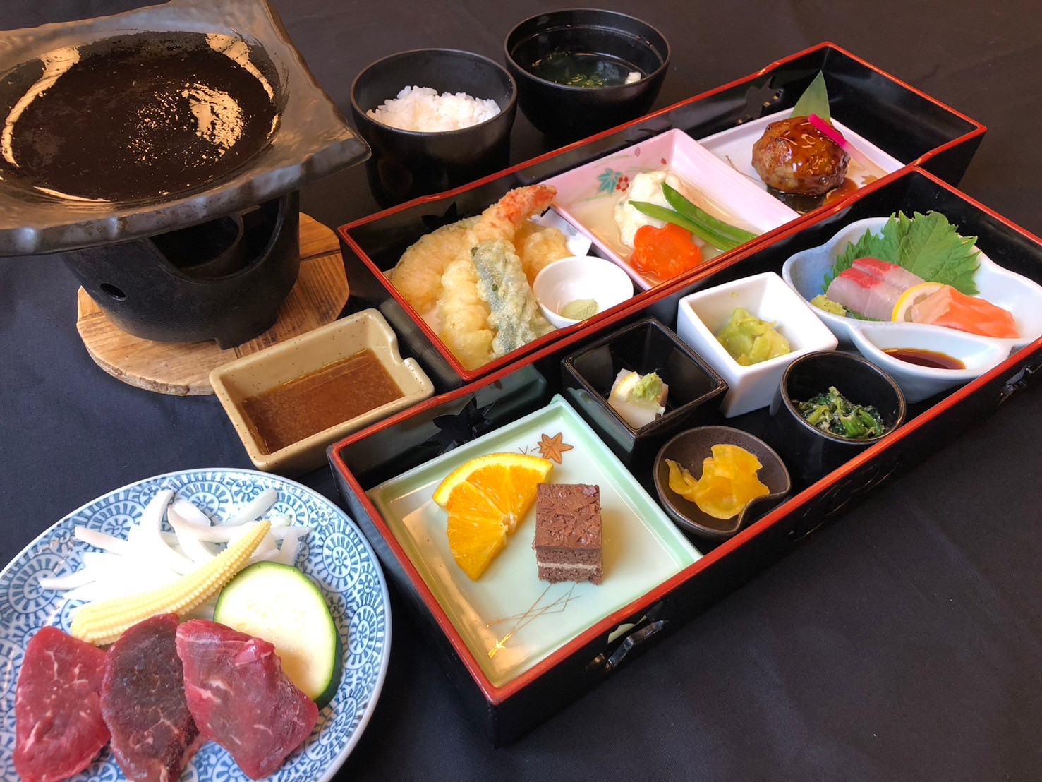 グラウンドゴルフ日帰りパックのお料理（一例）