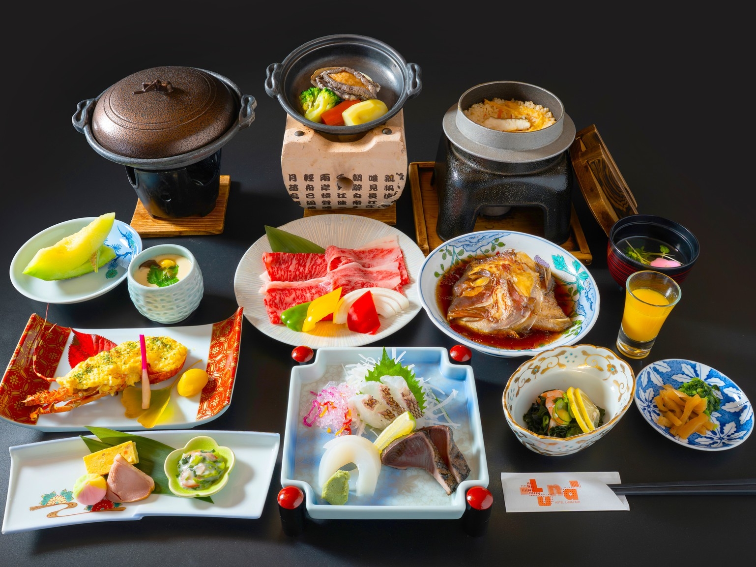 【超特選 お食事プレミアムプラン】鮑・鯛・伊予牛・ロブスター付贅沢プレミアムプラン (朝・夕食付)