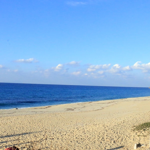 【永田いなか浜】ウミガメ上陸数が島内一の美しい海岸。美しい夕陽が楽しめるスポットしても人気です