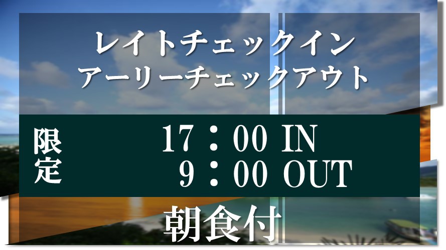 【IN/17時→OUT/9時】アーリーチェックアウト９時◆【朝食付・ECO】   
