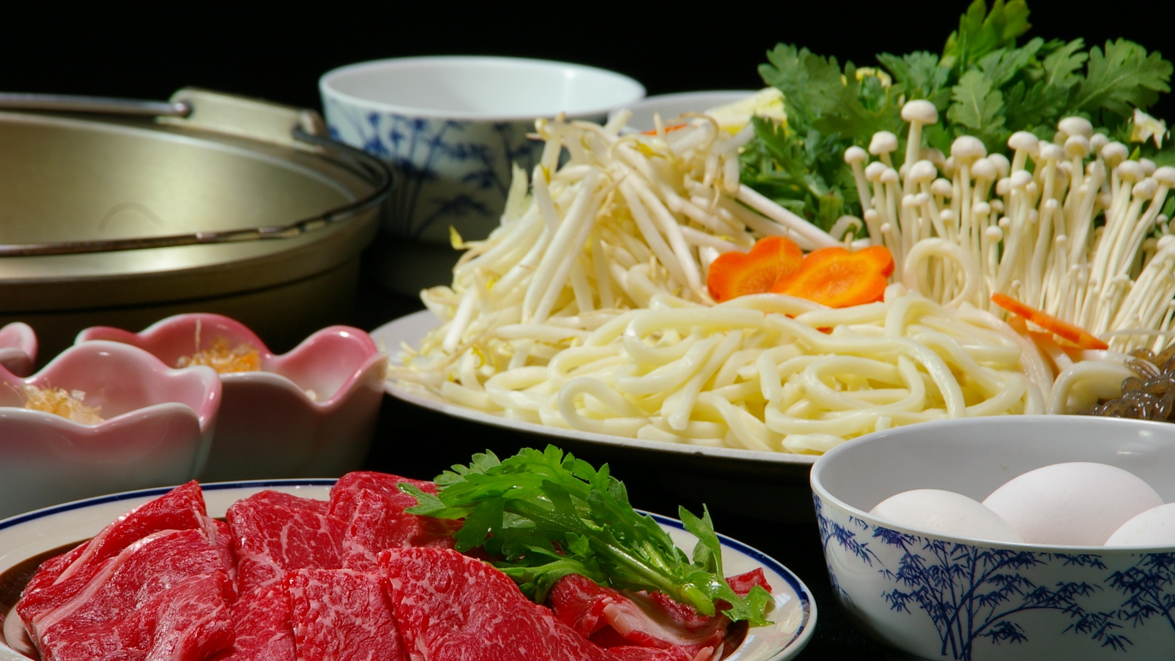 **すき焼き一例&hellip;自慢の割下でいただく国産黒毛和牛♪