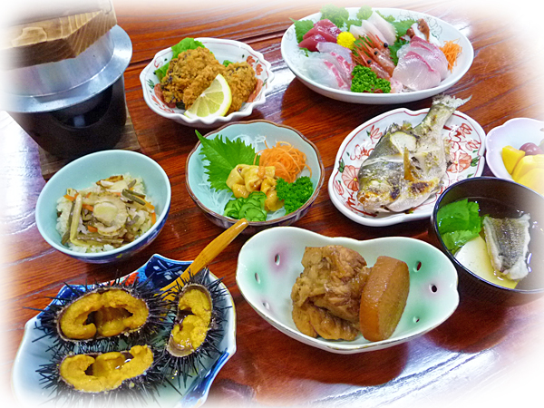 民宿 崎野屋の夕食